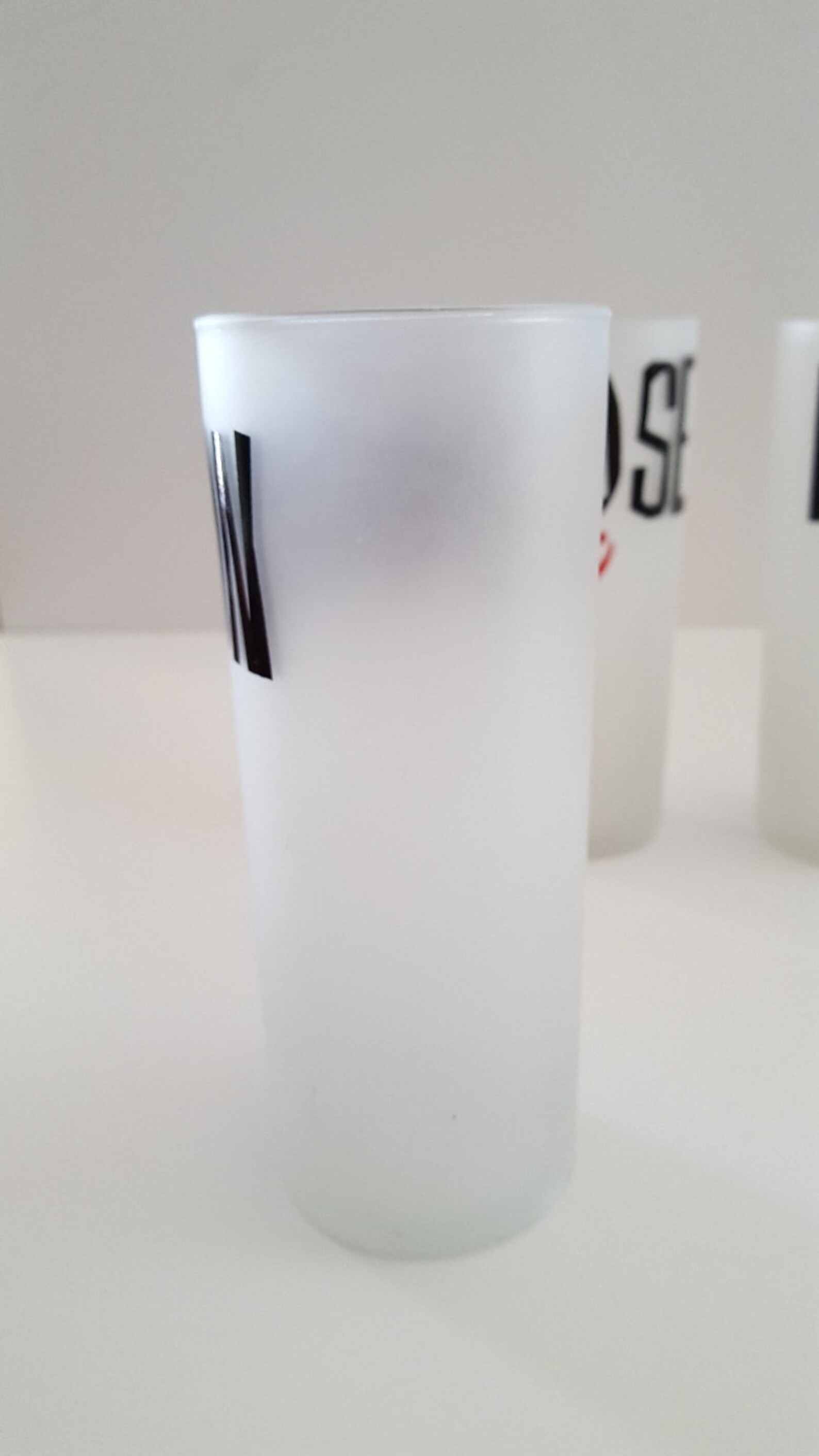 Vintage 1950's mid century barware tall frosted glass | Etsy