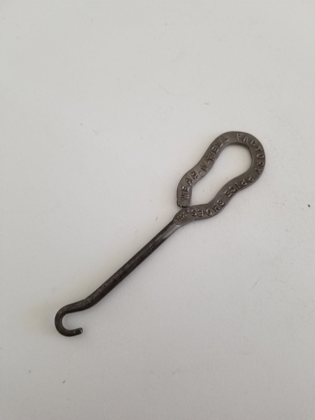 Antique Advertising Shoe Button Hook, Wear-u-well Factory Price Shoes ...