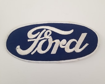 Vintage 1980s Ford Script Patch: Mechanic Uniform Jacket Emblem