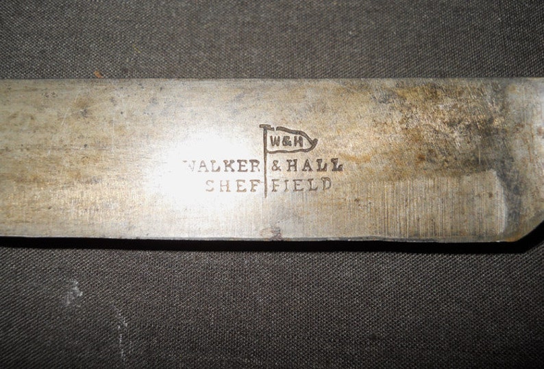 Antique Walker and Hall bone handled antique 1880/'s England Sheffield Serving Fork Carving Knife