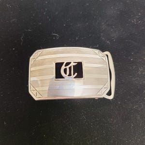 Vintage Sterling Silver Hickok Belt Buckle - Old English Letter C