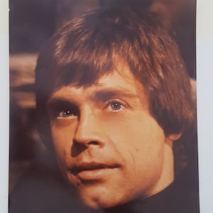 Vintage 1983 Lucasfilm Ltd promotional photo on cardstock of Mark Hamil as Luke Skywalker in Return of the Jedi