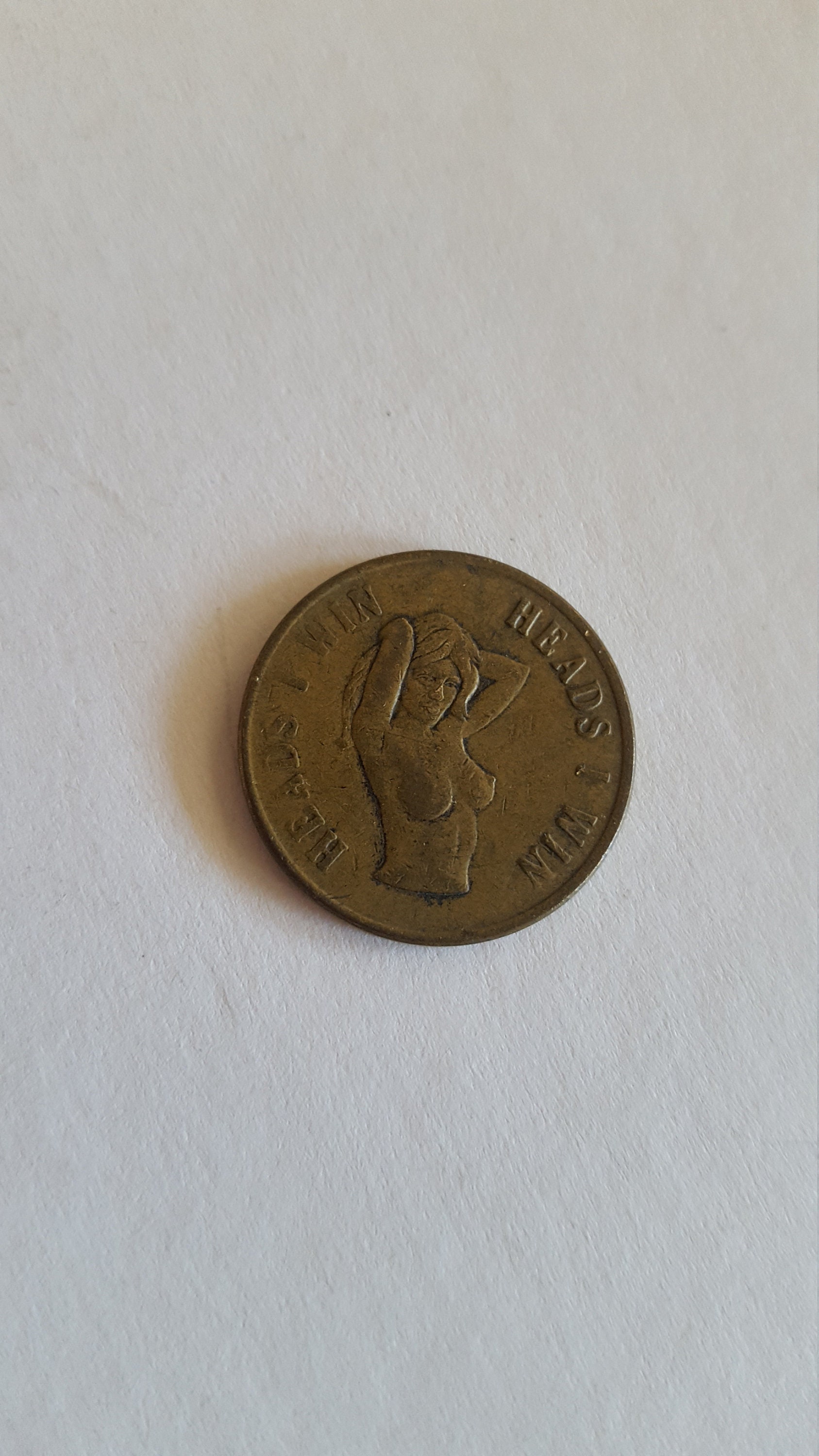 Vintage Novelty Coin Heads I Win Tails You Lose Brass - Etsy