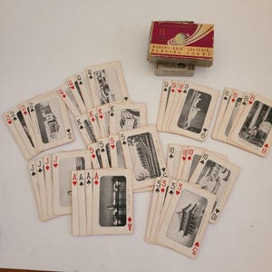 Vintage 1933 Chicago World&#39;s Fair a Century of Progress Playing cards, 53 Views, complete set, used but not abused, all present