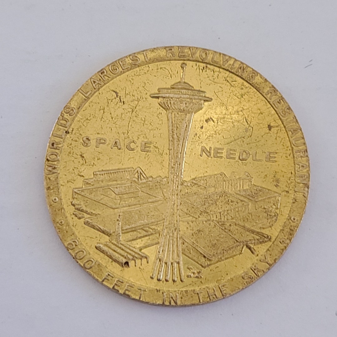 Vintage 1962 Seattle World's Fair Brass Medal: Space Needle