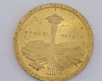Vintage 1962 Seattle World's Fair Brass Medal: Space Needle Souvenir
