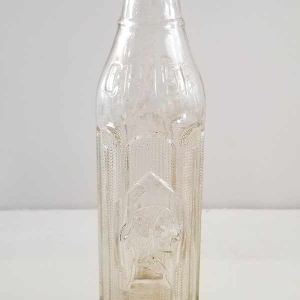 Vintage circa 1925 "Big Chief" double Indian Head heavy 1/2 pint bottle Coca Cola Bottling Co Santa Barbara Cal
