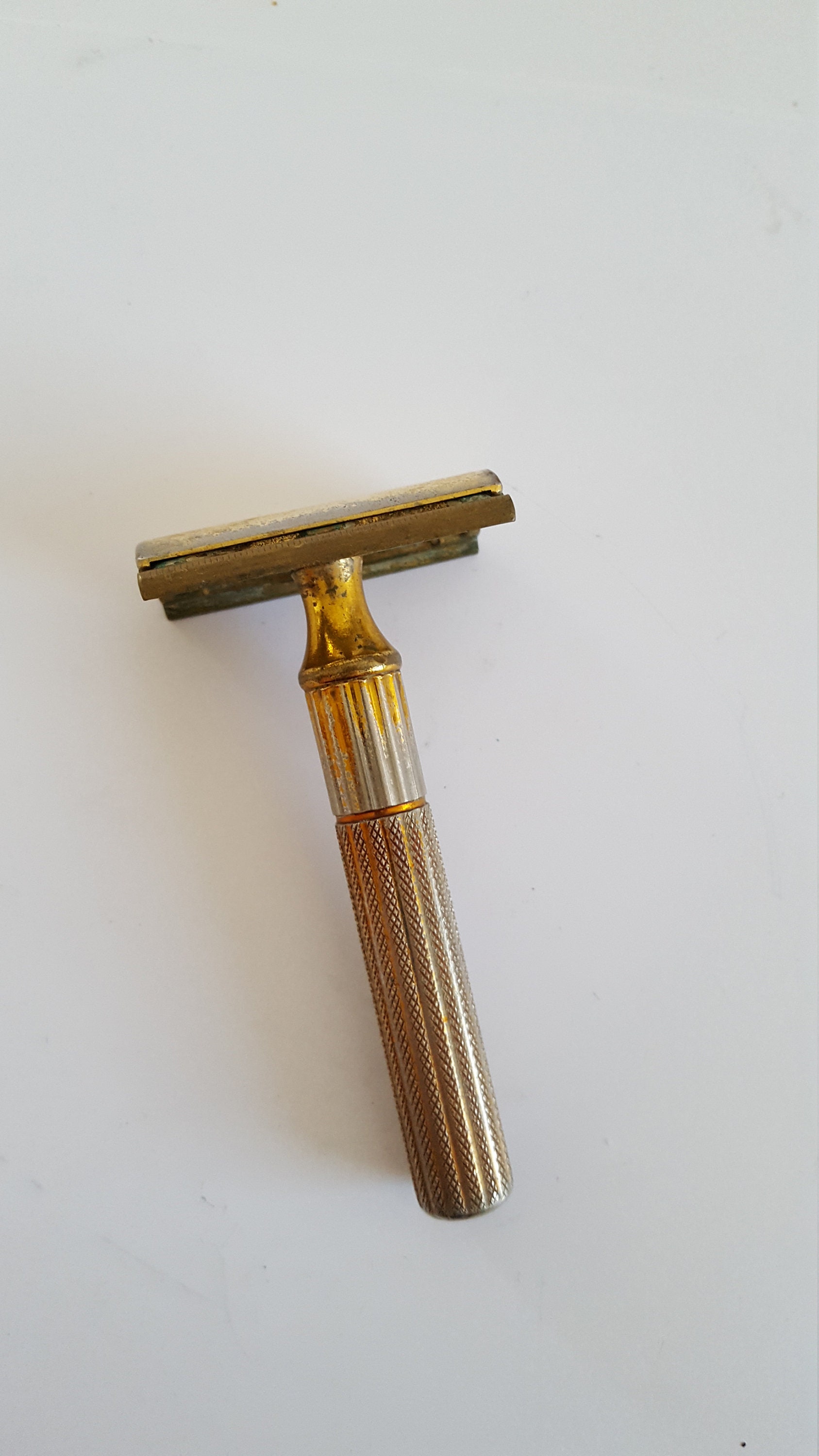Vintage Circa 1947-1950 Gillette Gold Tech Safety Razor, Good