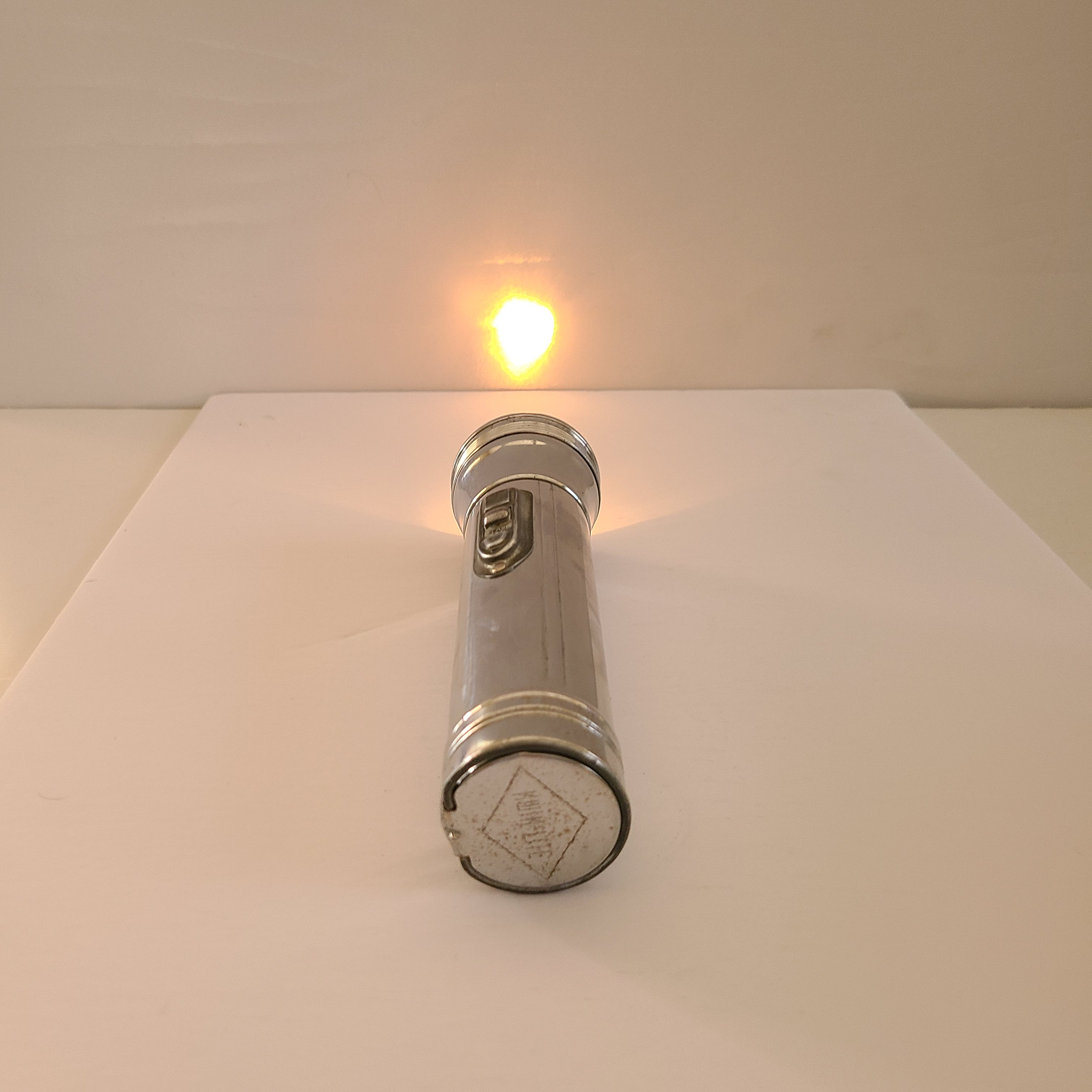 Vintage Circa 1950's Kwik-lite Flashlight Chrome With With