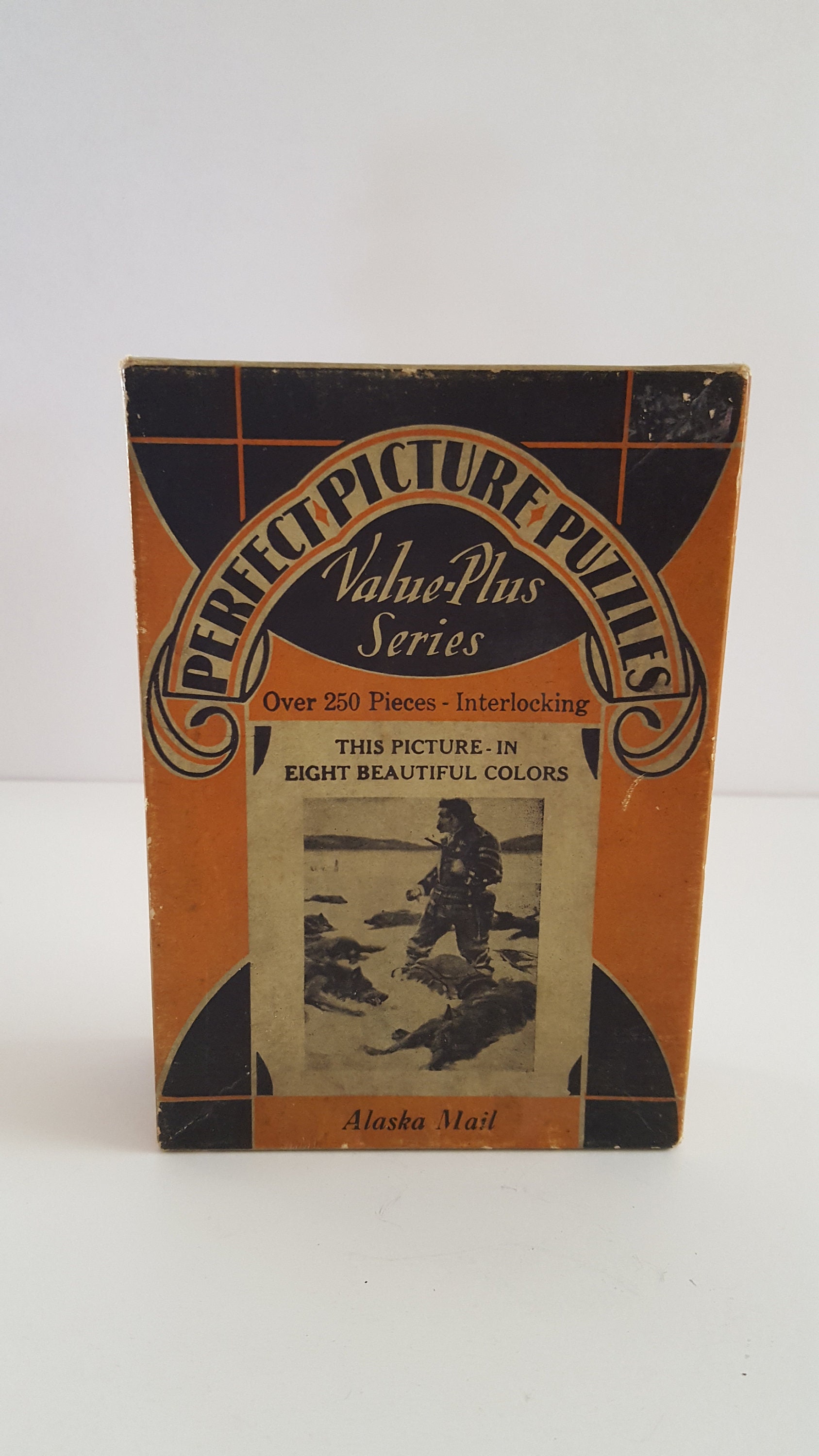 Vintage circa 1930's Perfect Picture Puzzles No.1410 "Alaska Mail" Value -Plus Series over 250 pieces, complete
