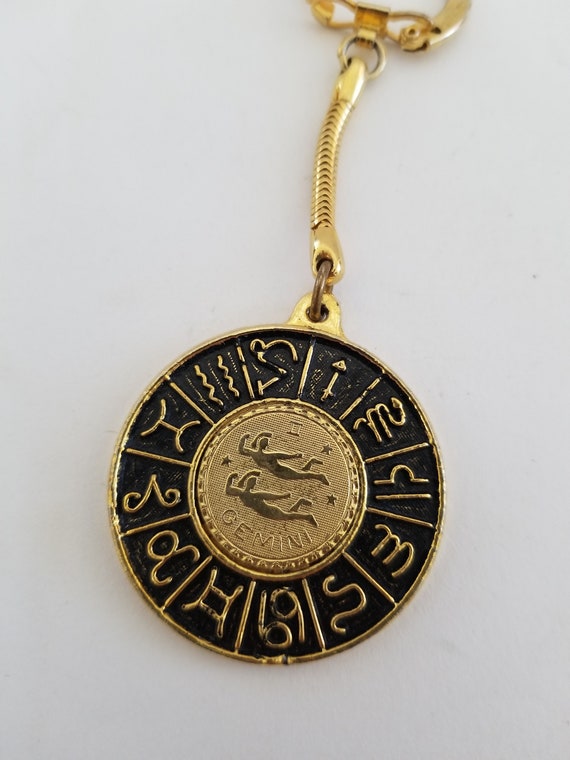 Vintage 1970's keychain Astrological sign Gemini … - image 2