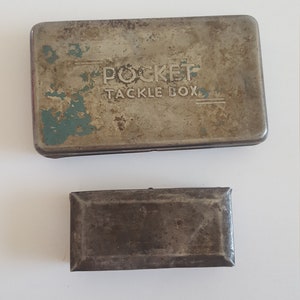 Vintage Circa 1940's Pair of Steel Boxes, Pocket Tackle Box and Small  Rectangular Box, Lightly Cleaned -  Finland