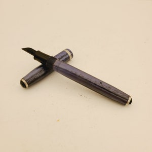 Vintage 1940&#39;s Esterbrook J series demi fountain pen, blue marble color with no nib, not tested 4 11/16&quot;&quot;