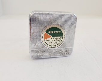 Vintage 1960's Disston Carlson No.328 tape measure "White Chief" 8ft measure in good condition