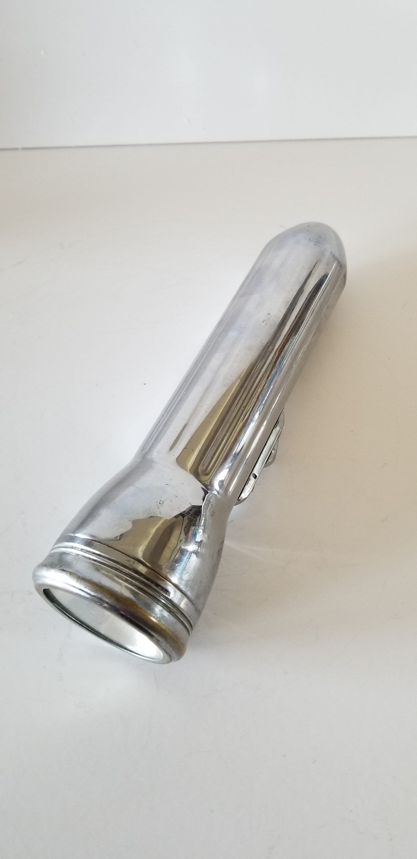 Lampe Torche Vintage Ray-O-Vac, Style Deco, Chrome, ère Atomique (état D'usage)