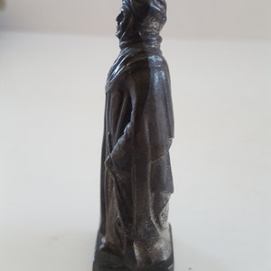 Vintage mystery statue Constantine molded metal was originally silver plated 2 7/8 image 5