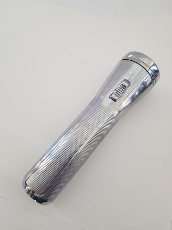 Lampe De Poche Vintage Ray O Vac WOODSMAN - Années 50, Chrome, Fonctionnelle