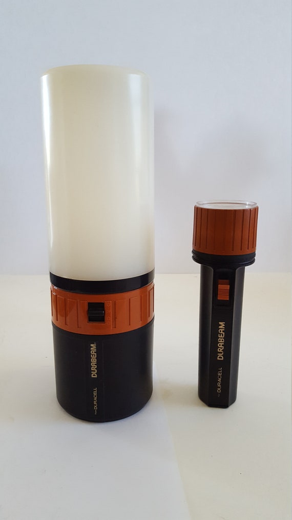 Vintage 1985 Duracell/mallory Durabeam copper Top Flashlight and Camping  Lantern Set, 2 D Cells and 1 6v Batteries Included 