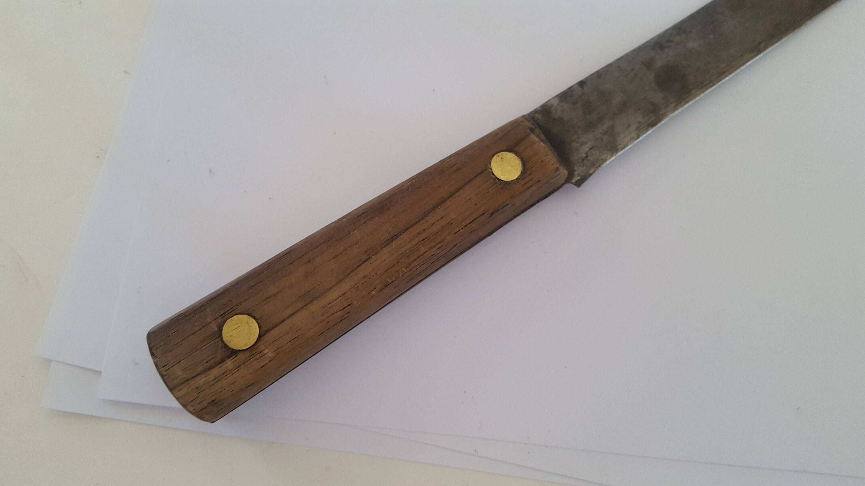 残欠刀。ジャンク。昭和レトロ。 Vintage Unmarked Quality Butcher's Knife, Used Condition