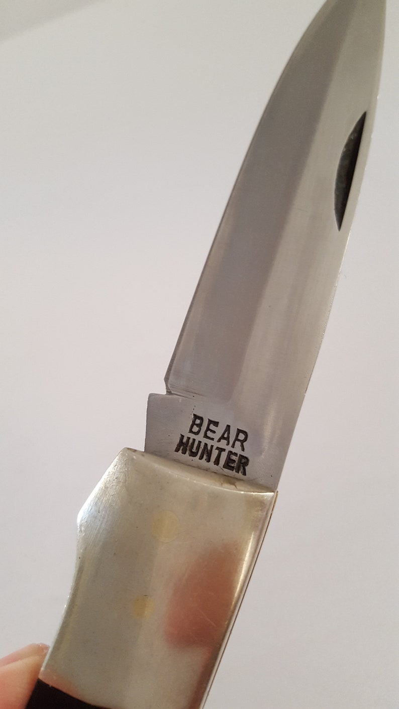Vintage Circa 1990's Bear Hunter Lock Back Knife Good Etsy