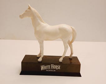 WHITE HORSE SCOTCH WHISKY 　置物　大 Vintage White Horse Scotch Whiskey Back Bar Display Statue - Etsy