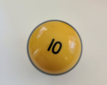 Vintage 1960's billiard ball, No. 10 pool ball good  condition discolored, standard size  10 only available