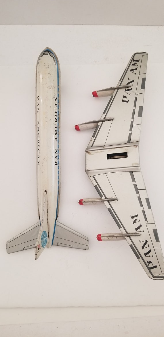 Vintage Early 1960's Japanese Friction Toy Jetliner Pan American