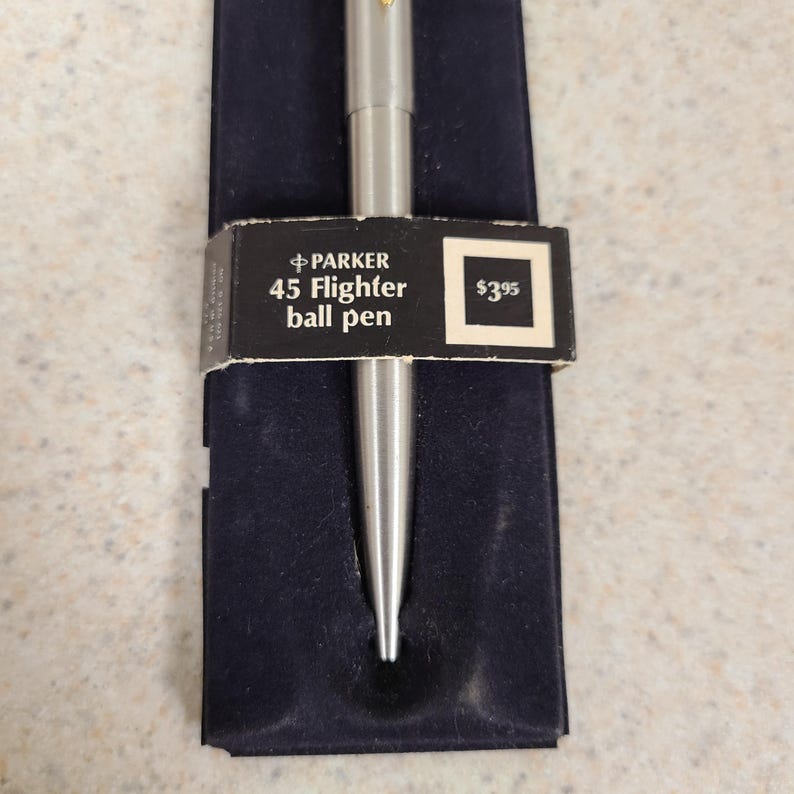 Vintage Parker 45 Flighter Ballpoint Pen: Stainless Steel, Gold Trim - Etsy
