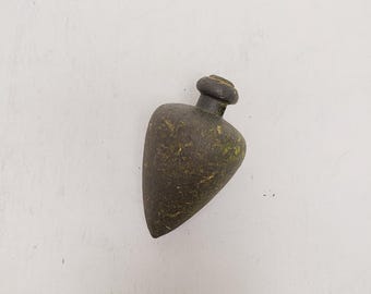 Antique circa 1910's plumb bob, cast lead 1.3lb good condition measures 3" unmarked