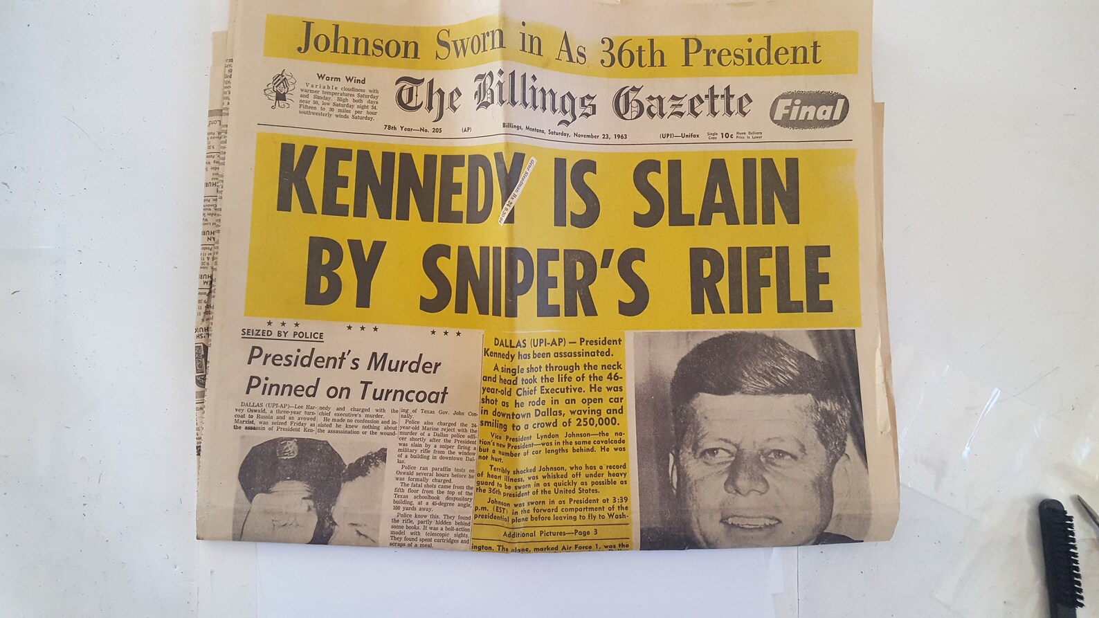 Vintage November 23 1963 newspaper from The Billings Gazette Etsy