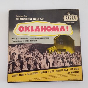 Vintage 1950 Oklahoma! Broadway Cast 45 RPM Record Set