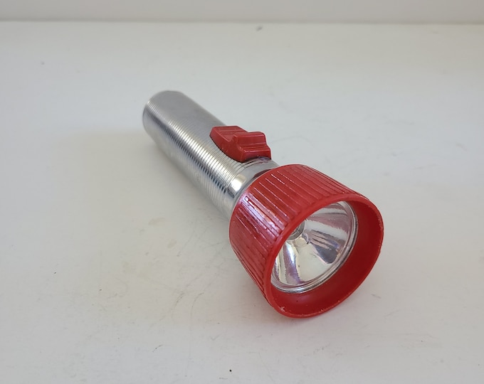 Vintage 1980 Energizer Eveready Flashlight Working Condition With Red