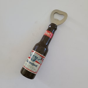 Vintage circa 1980&#39;s Anheuser-Busch Budweiser figural bottle opener, good condition The King of Beers, measures 6 5/8&quot;