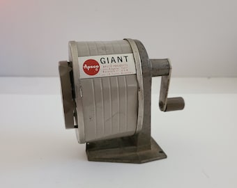 Vintage circa 1960's Type 3-a  Apsco Giant model pencil sharpener good condition, it's a tad beat up, not pretty but effective