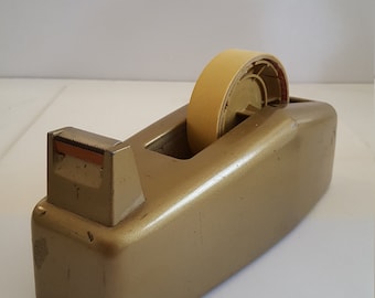 Vintage 3M Scotch Tape Dispenser: Gold Model C-23