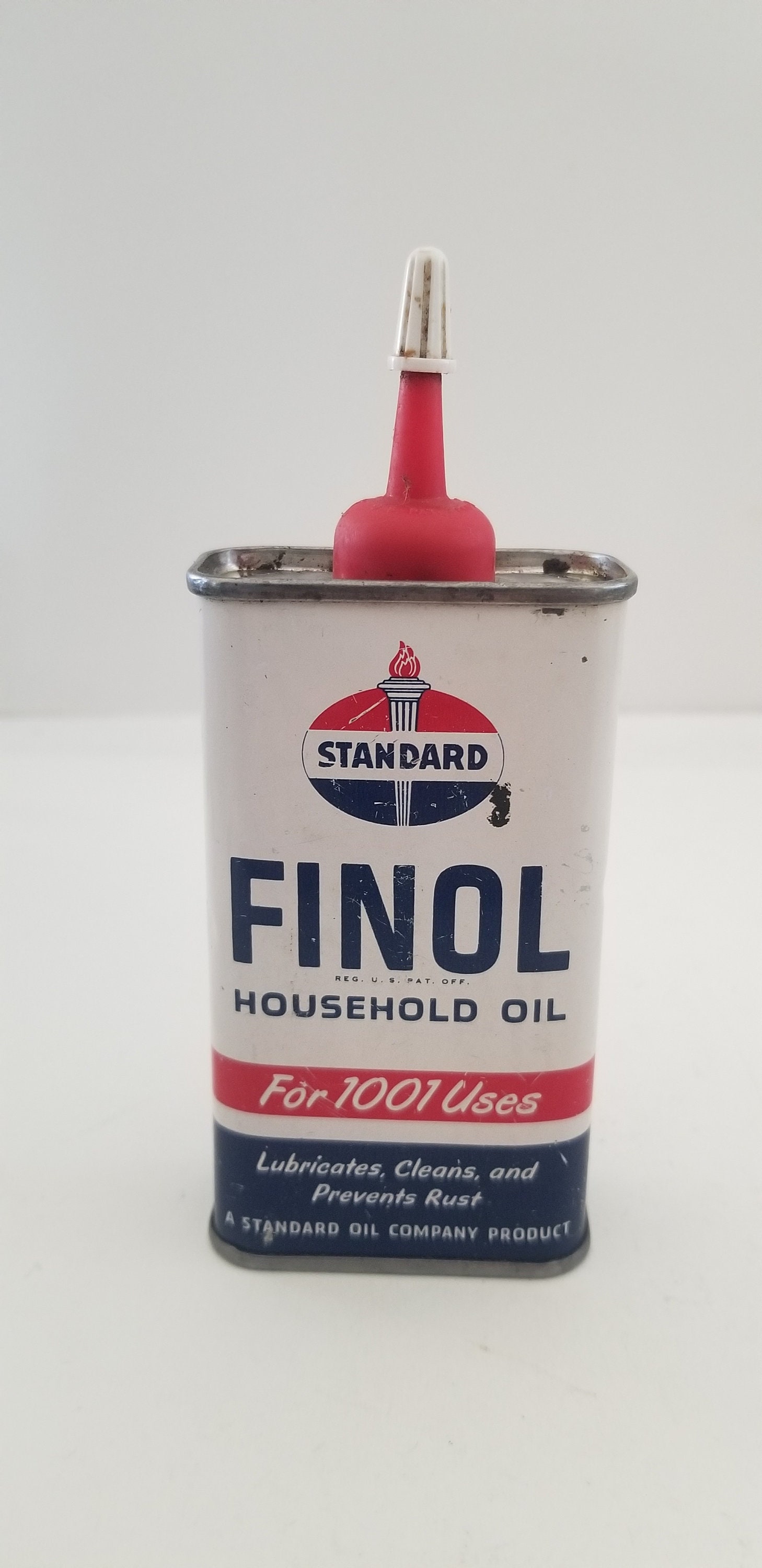 Vintage 1960s Standard Oil Finol Can: Empty Petroliana Collectible