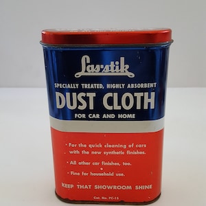 Vintage 1960&#39;s Las-stik Dust Cloth, No.PC-15 style with nice cloth still inside, Hamilton, Ohio, auto collectible