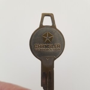 Vintage Circa 1960's Cut Chrysler Car Key, Worn Brass With Nice Double ...