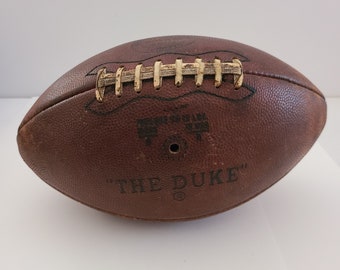 Vintage 1968 game used football Wilson F1100 Official Pro League Design National Football League New York Giants "The Duke" been tossed some