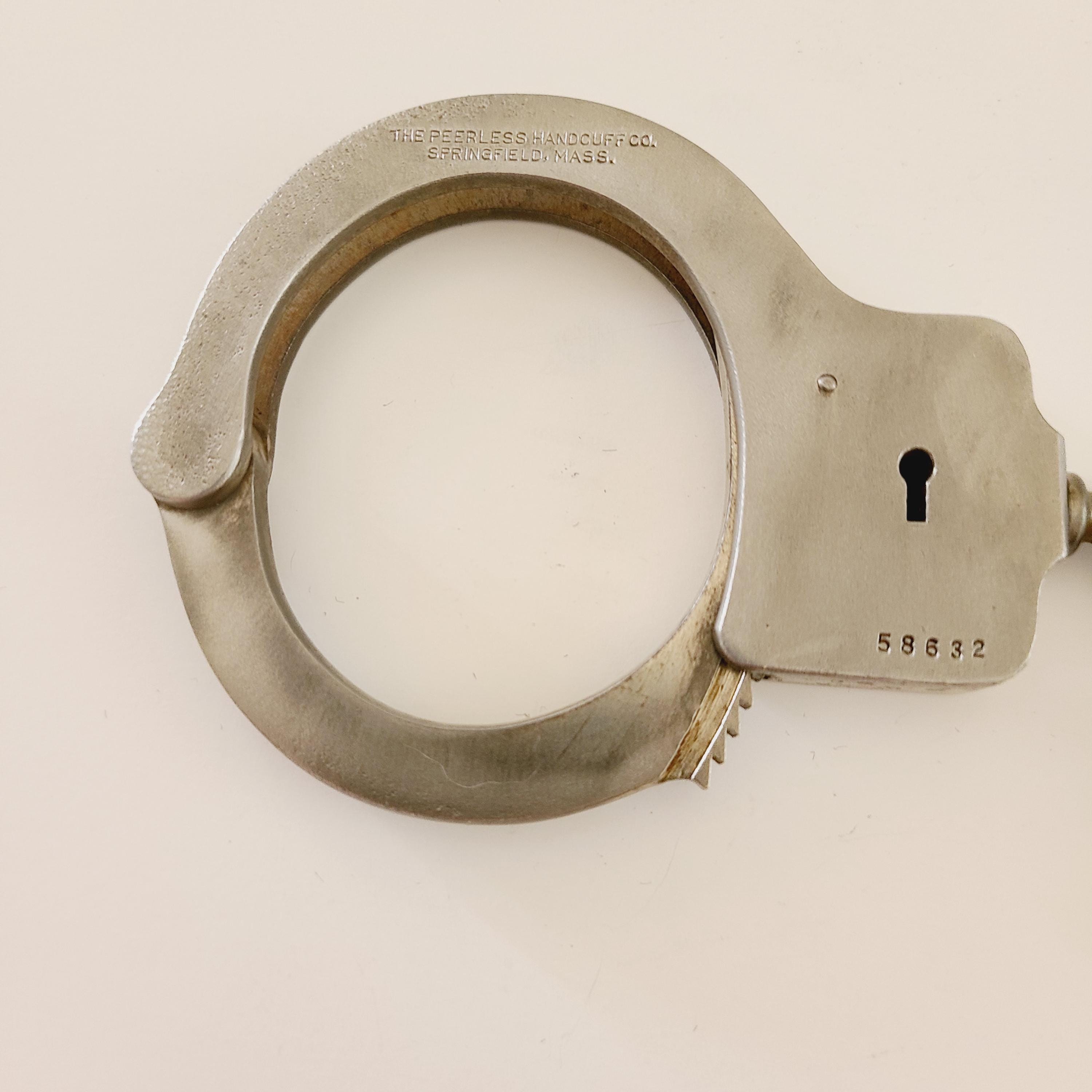 Vintage Circa Late 1920's Pair of Peerless Handcuffs With No Key