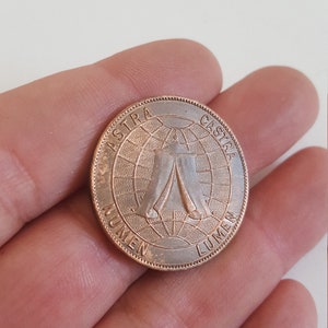 Antique circa 1910 Identification coin/medallion member The Knights of the Macabees of the World, quasi fraternal organization