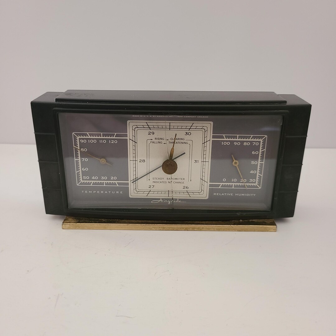 Vintage Airguide Weather Station: Art Deco Mid-century Thermometer ...