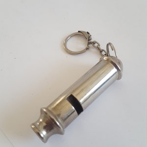Vintage Chromed Steel Police Whistle - Made in Hong Kong
