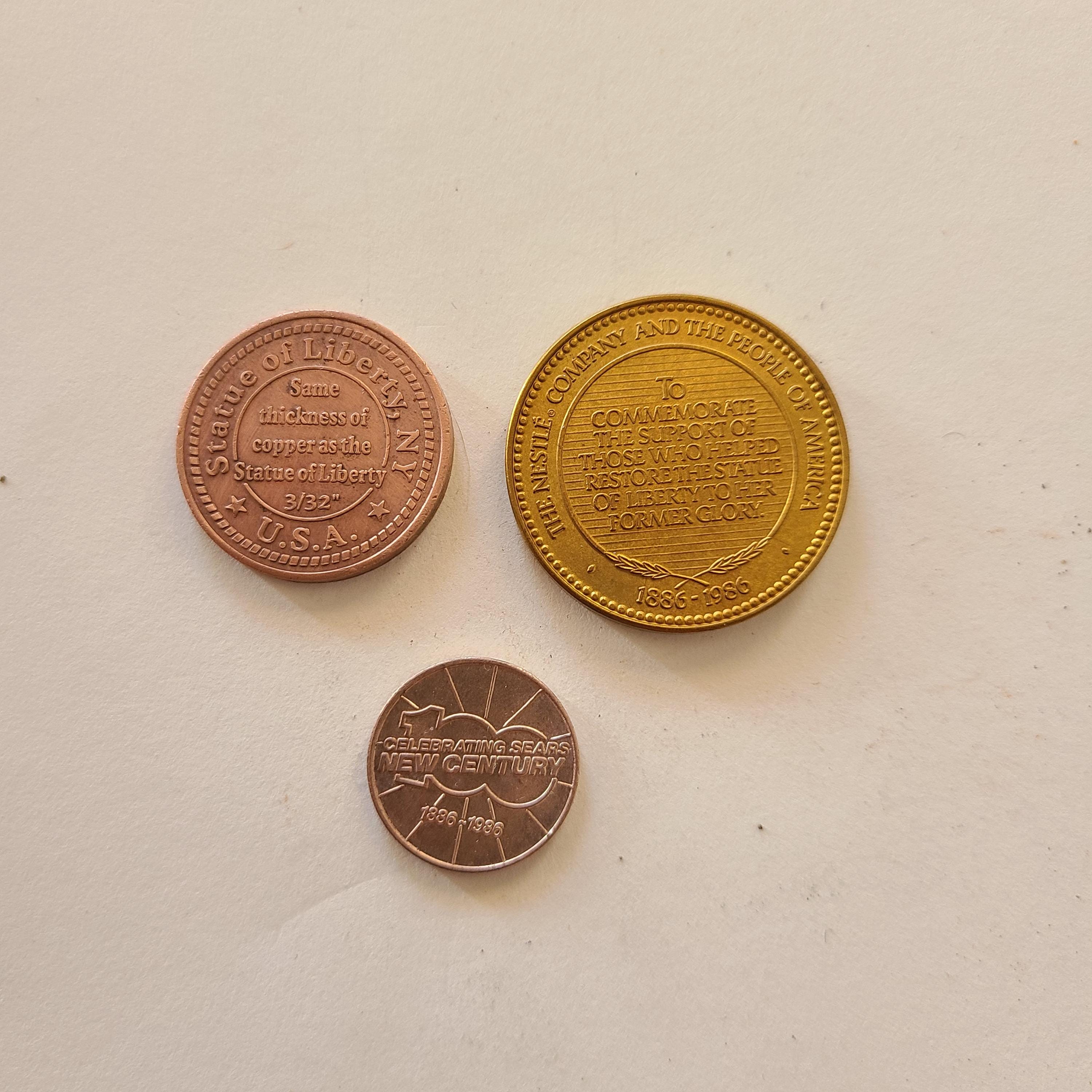 Vintage 1986 Statue of Liberty Centennial Coins: Nestle & Sears - Etsy