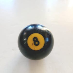 Vintage 1960's single billiard ball No.8 good condition with the white being yellowed a bit, standard size not perfect.