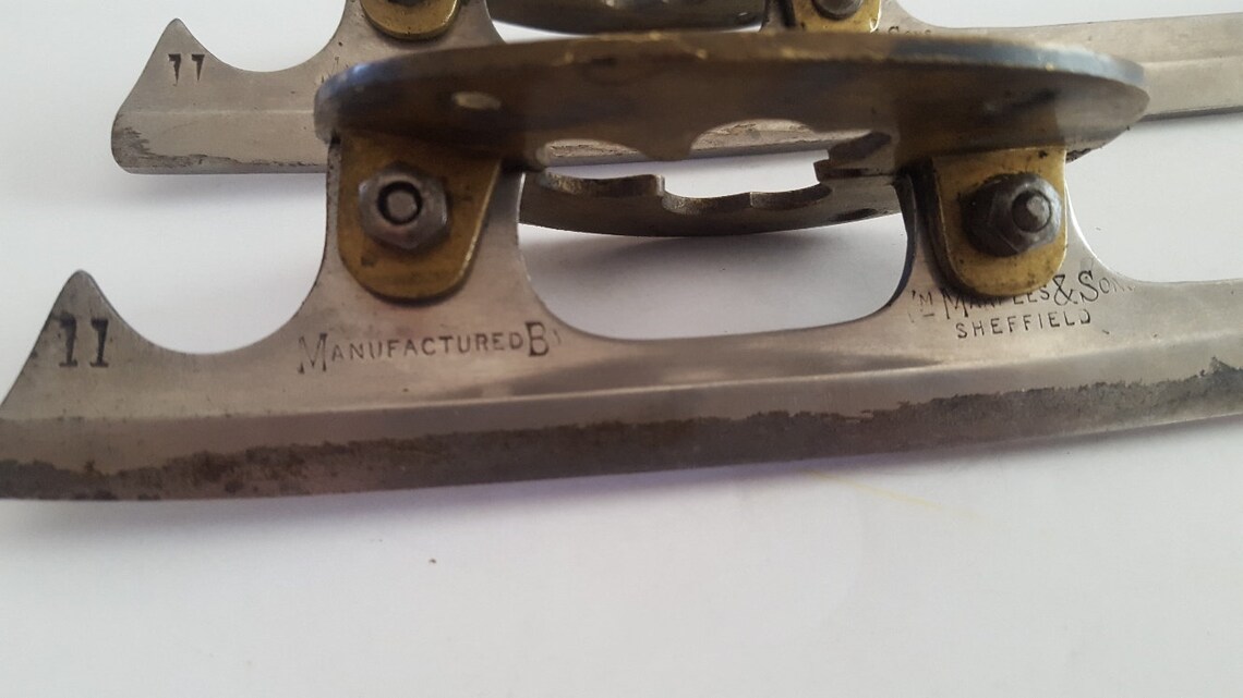 Antique pair of Ice Skate blades made by Wm. Marples & Sons Etsy