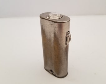 Antique circa 1915 unmarked vest pocket flashlight,  battery pack not included, working condition with worn nickel finish