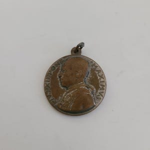 Vintage Our Lady of Lourdes Medal: Pope Pius XII, Italy