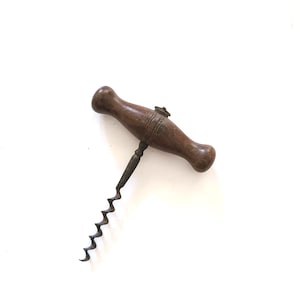 Antique Hardwood Corkscrew: Victorian Barware