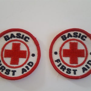 Lot Of 3 Vintage Red Cross Standard First Aid Patch